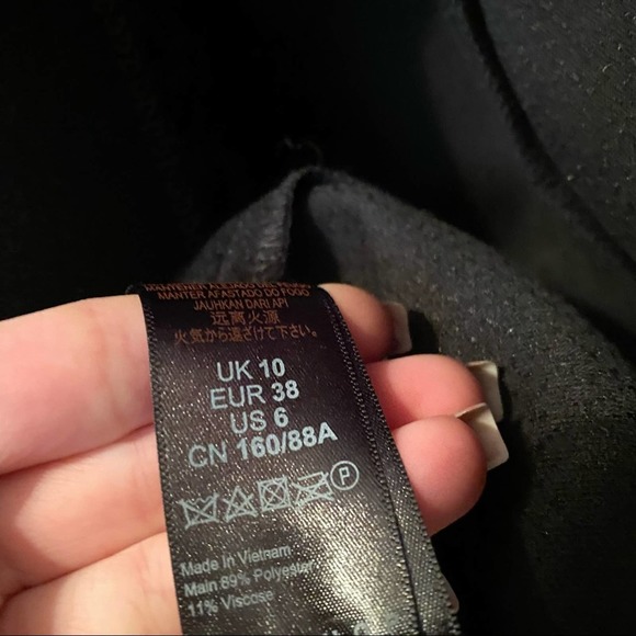 TOPSHOP COAT BLACK PETITE SIZE 6 - Picture 2 of 5